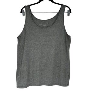 Ava & Viv Plus Size 1X Gray Stretch Tank Top Modal Blend Scoop Neck